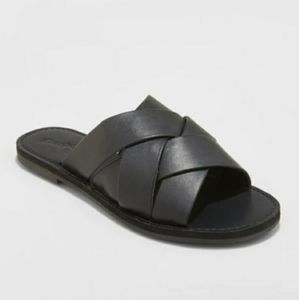 WOMENS KRISSY CROSS BAND SLIDES SANDALS